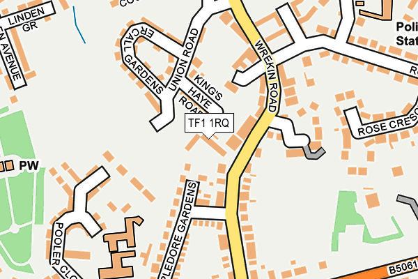 TF1 1RQ map - OS OpenMap – Local (Ordnance Survey) TF1 1RQ map - OS OpenMap – Local (Ordnance Survey)