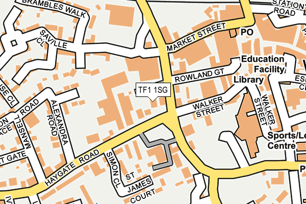 TF1 1SG map - OS OpenMap – Local (Ordnance Survey) TF1 1SG map - OS OpenMap – Local (Ordnance Survey)