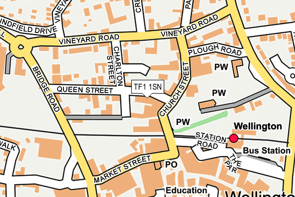 TF1 1SN map - OS OpenMap – Local (Ordnance Survey) TF1 1SN map - OS OpenMap – Local (Ordnance Survey)