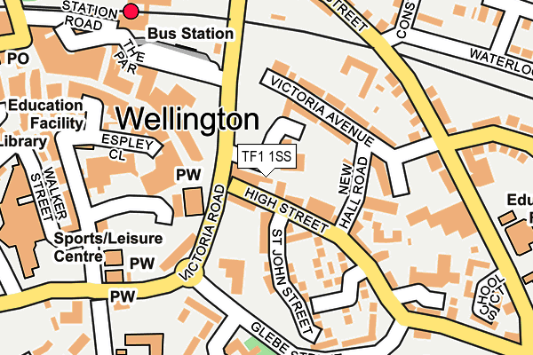 TF1 1SS map - OS OpenMap – Local (Ordnance Survey) TF1 1SS map - OS OpenMap – Local (Ordnance Survey)