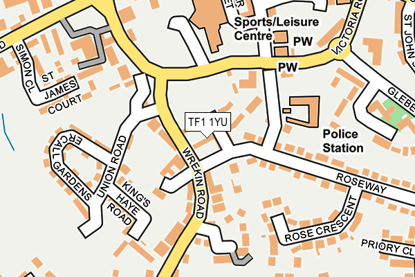 TF1 1YU map - OS OpenMap – Local (Ordnance Survey) TF1 1YU map - OS OpenMap – Local (Ordnance Survey)