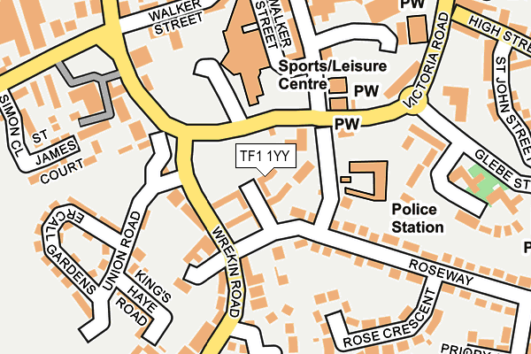 TF1 1YY map - OS OpenMap – Local (Ordnance Survey) TF1 1YY map - OS OpenMap – Local (Ordnance Survey)