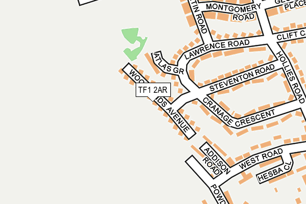 TF1 2AR map - OS OpenMap – Local (Ordnance Survey) TF1 2AR map - OS OpenMap – Local (Ordnance Survey)