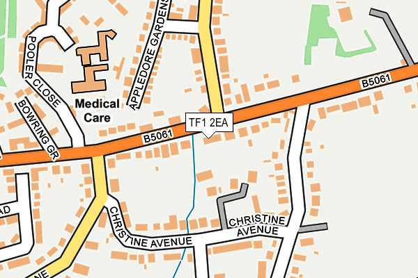 TF1 2EA map - OS OpenMap – Local (Ordnance Survey) TF1 2EA map - OS OpenMap – Local (Ordnance Survey)