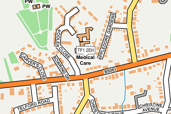 TF1 2EH map - OS OpenMap – Local (Ordnance Survey) TF1 2EH map - OS OpenMap – Local (Ordnance Survey)