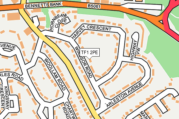 TF1 2PE map - OS OpenMap – Local (Ordnance Survey) TF1 2PE map - OS OpenMap – Local (Ordnance Survey)