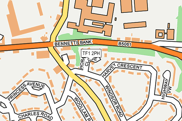TF1 2PH map - OS OpenMap – Local (Ordnance Survey) TF1 2PH map - OS OpenMap – Local (Ordnance Survey)