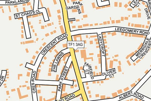 TF1 3AG map - OS OpenMap – Local (Ordnance Survey) TF1 3AG map - OS OpenMap – Local (Ordnance Survey)