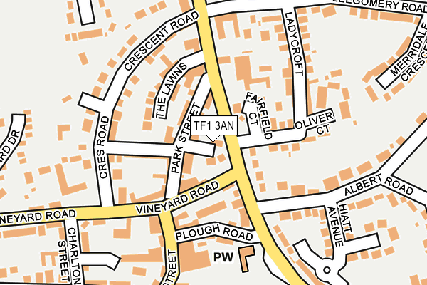 TF1 3AN map - OS OpenMap – Local (Ordnance Survey)
