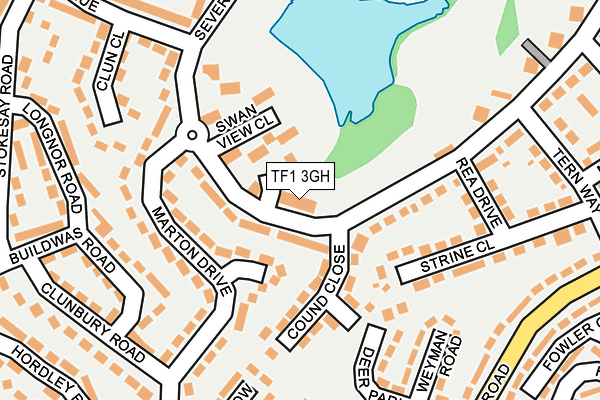 TF1 3GH map - OS OpenMap – Local (Ordnance Survey) TF1 3GH map - OS OpenMap – Local (Ordnance Survey)