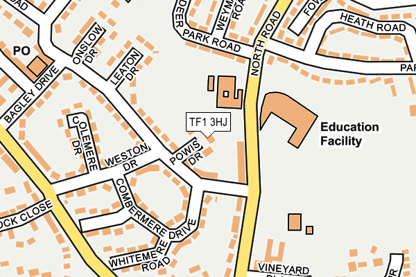 TF1 3HJ map - OS OpenMap – Local (Ordnance Survey) TF1 3HJ map - OS OpenMap – Local (Ordnance Survey)