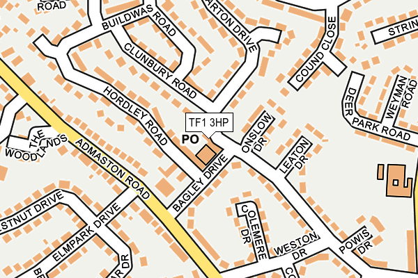 TF1 3HP map - OS OpenMap – Local (Ordnance Survey) TF1 3HP map - OS OpenMap – Local (Ordnance Survey)