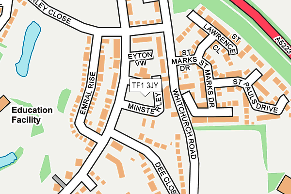TF1 3JY map - OS OpenMap – Local (Ordnance Survey) TF1 3JY map - OS OpenMap – Local (Ordnance Survey)