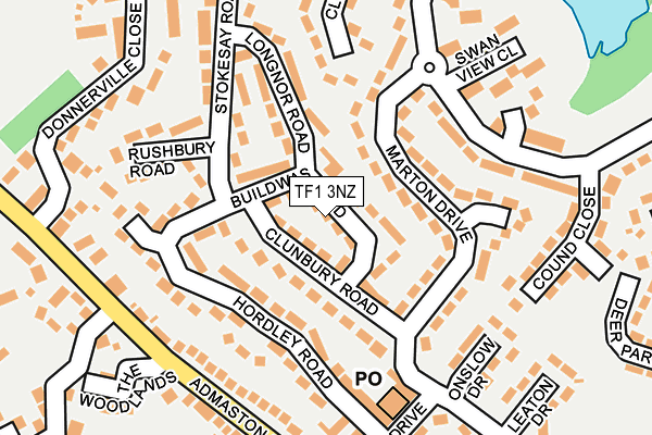 TF1 3NZ map - OS OpenMap – Local (Ordnance Survey) TF1 3NZ map - OS OpenMap – Local (Ordnance Survey)