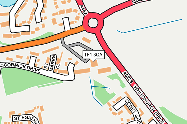 TF1 3QA map - OS OpenMap – Local (Ordnance Survey) TF1 3QA map - OS OpenMap – Local (Ordnance Survey)
