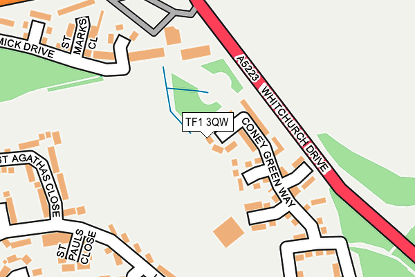TF1 3QW map - OS OpenMap – Local (Ordnance Survey) TF1 3QW map - OS OpenMap – Local (Ordnance Survey)