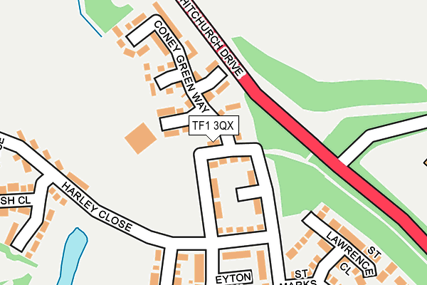 TF1 3QX map - OS OpenMap – Local (Ordnance Survey) TF1 3QX map - OS OpenMap – Local (Ordnance Survey)
