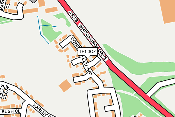 TF1 3QZ map - OS OpenMap – Local (Ordnance Survey) TF1 3QZ map - OS OpenMap – Local (Ordnance Survey)