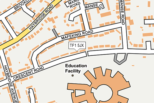 TF1 5JX map - OS OpenMap – Local (Ordnance Survey) TF1 5JX map - OS OpenMap – Local (Ordnance Survey)