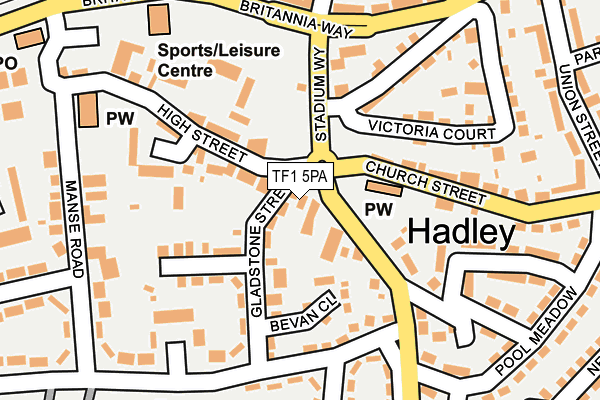 TF1 5PA map - OS OpenMap – Local (Ordnance Survey) TF1 5PA map - OS OpenMap – Local (Ordnance Survey)