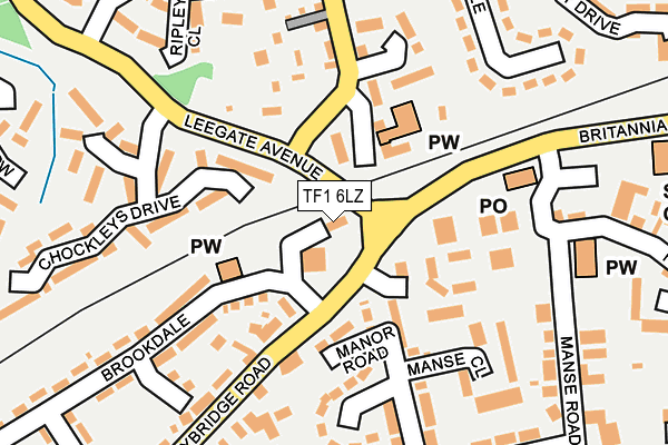 TF1 6LZ map - OS OpenMap – Local (Ordnance Survey) TF1 6LZ map - OS OpenMap – Local (Ordnance Survey)