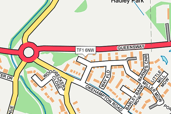 TF1 6NW map - OS OpenMap – Local (Ordnance Survey) TF1 6NW map - OS OpenMap – Local (Ordnance Survey)