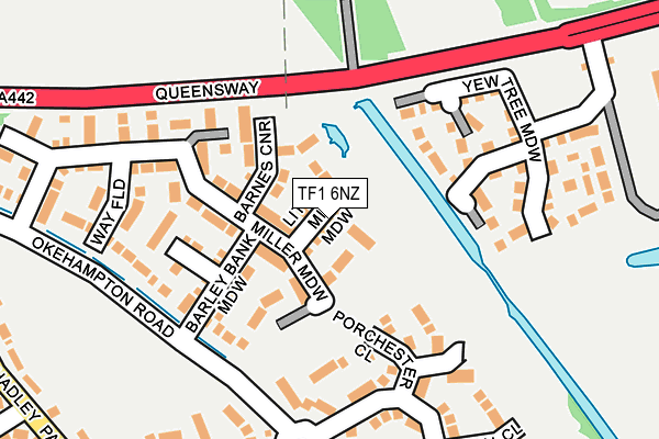 TF1 6NZ map - OS OpenMap – Local (Ordnance Survey) TF1 6NZ map - OS OpenMap – Local (Ordnance Survey)