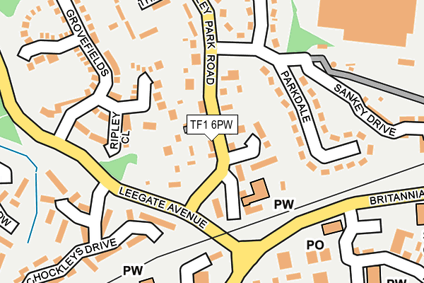TF1 6PW map - OS OpenMap – Local (Ordnance Survey) TF1 6PW map - OS OpenMap – Local (Ordnance Survey)