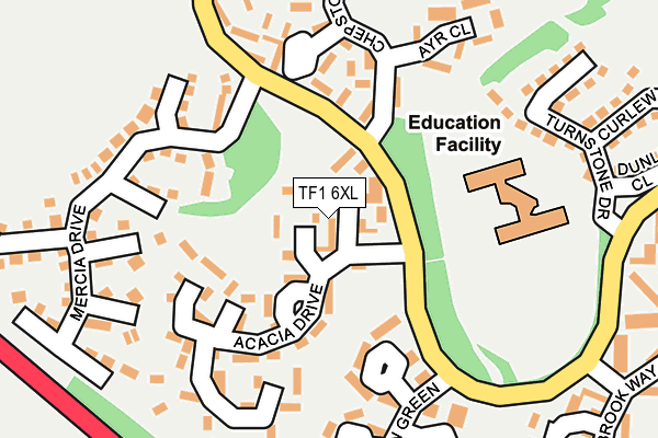 TF1 6XL map - OS OpenMap – Local (Ordnance Survey) TF1 6XL map - OS OpenMap – Local (Ordnance Survey)