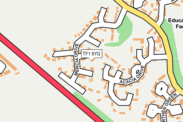 TF1 6YG map - OS OpenMap – Local (Ordnance Survey) TF1 6YG map - OS OpenMap – Local (Ordnance Survey)