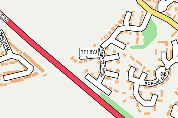 TF1 6YJ map - OS OpenMap – Local (Ordnance Survey) TF1 6YJ map - OS OpenMap – Local (Ordnance Survey)