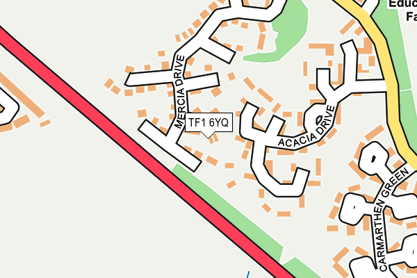 TF1 6YQ map - OS OpenMap – Local (Ordnance Survey) TF1 6YQ map - OS OpenMap – Local (Ordnance Survey)