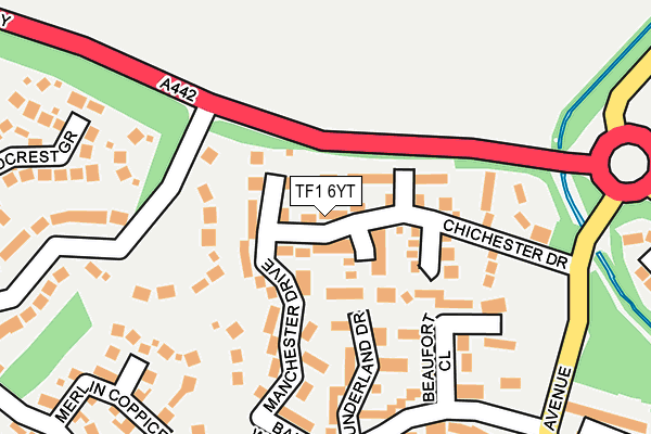 TF1 6YT map - OS OpenMap – Local (Ordnance Survey) TF1 6YT map - OS OpenMap – Local (Ordnance Survey)