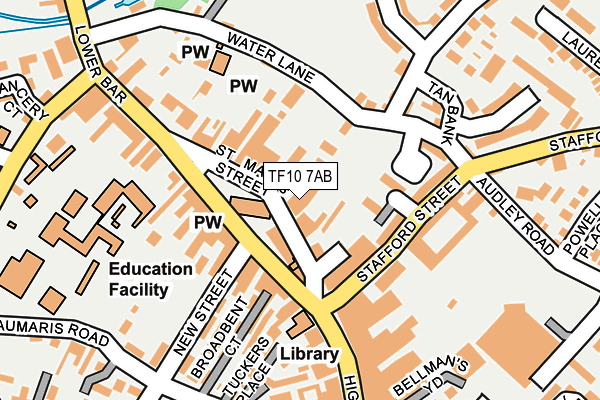 TF10 7AB map - OS OpenMap – Local (Ordnance Survey) TF10 7AB map - OS OpenMap – Local (Ordnance Survey)