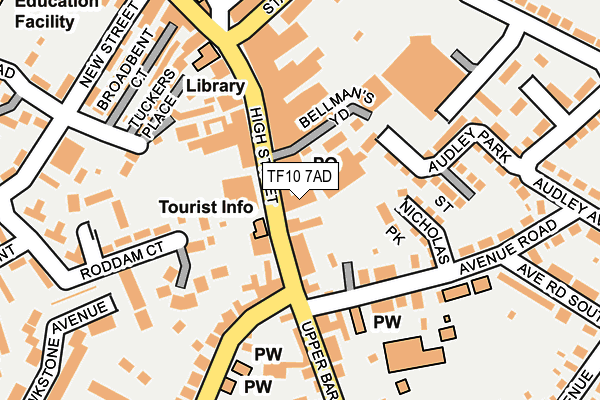 TF10 7AD map - OS OpenMap – Local (Ordnance Survey) TF10 7AD map - OS OpenMap – Local (Ordnance Survey)