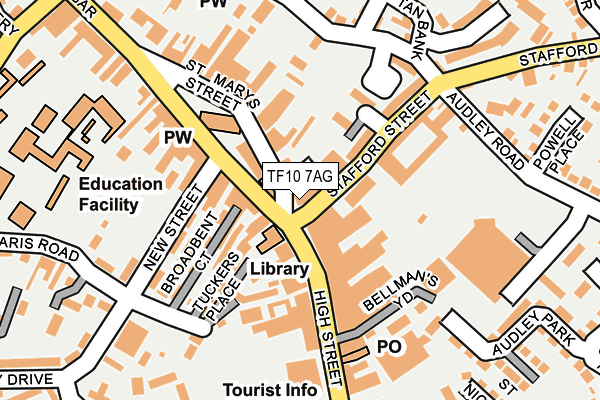 TF10 7AG map - OS OpenMap – Local (Ordnance Survey) TF10 7AG map - OS OpenMap – Local (Ordnance Survey)