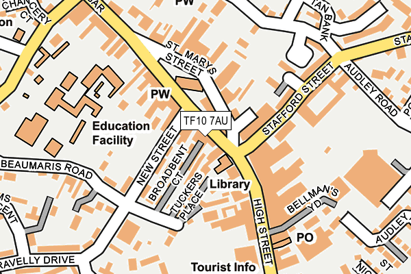 TF10 7AU map - OS OpenMap – Local (Ordnance Survey) TF10 7AU map - OS OpenMap – Local (Ordnance Survey)