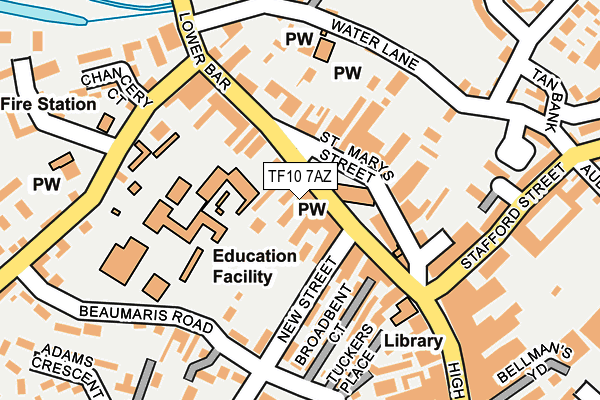 TF10 7AZ map - OS OpenMap – Local (Ordnance Survey) TF10 7AZ map - OS OpenMap – Local (Ordnance Survey)