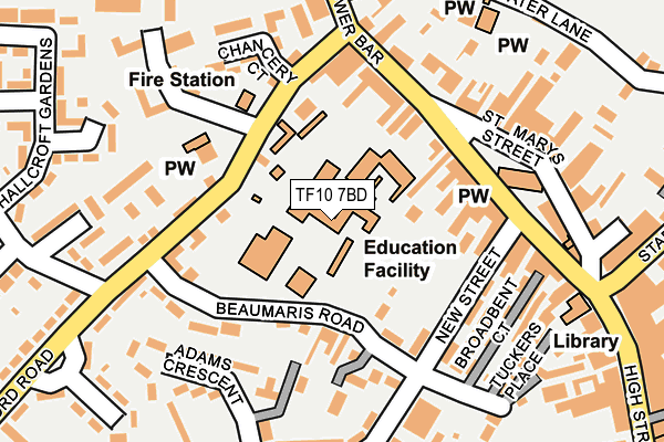 TF10 7BD map - OS OpenMap – Local (Ordnance Survey) TF10 7BD map - OS OpenMap – Local (Ordnance Survey)