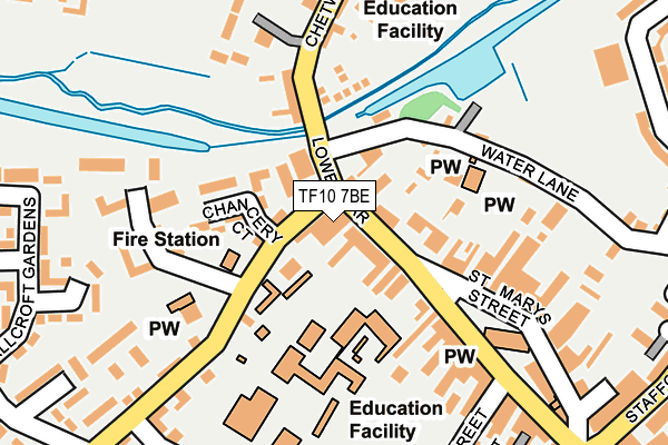 TF10 7BE map - OS OpenMap – Local (Ordnance Survey) TF10 7BE map - OS OpenMap – Local (Ordnance Survey)