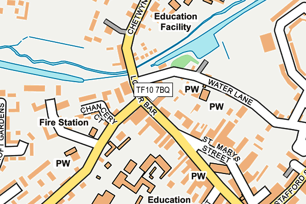TF10 7BQ map - OS OpenMap – Local (Ordnance Survey) TF10 7BQ map - OS OpenMap – Local (Ordnance Survey)