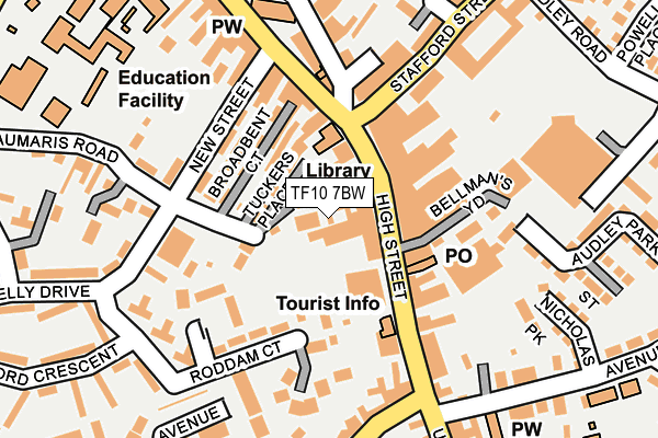 TF10 7BW map - OS OpenMap – Local (Ordnance Survey) TF10 7BW map - OS OpenMap – Local (Ordnance Survey)