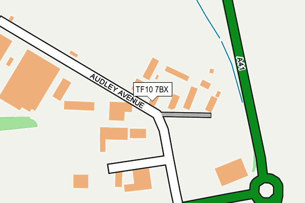 TF10 7BX map - OS OpenMap – Local (Ordnance Survey) TF10 7BX map - OS OpenMap – Local (Ordnance Survey)