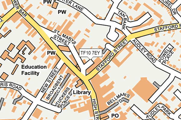 TF10 7EY map - OS OpenMap – Local (Ordnance Survey) TF10 7EY map - OS OpenMap – Local (Ordnance Survey)