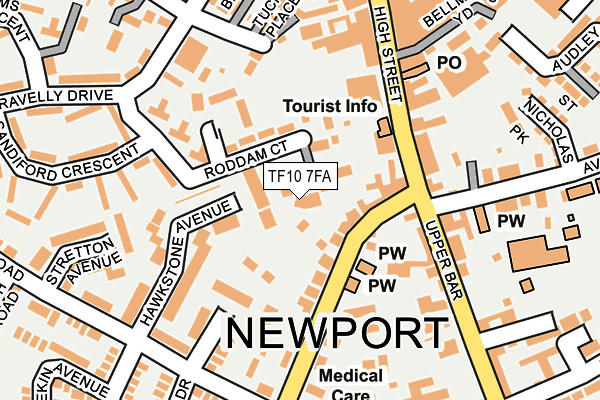 TF10 7FA map - OS OpenMap – Local (Ordnance Survey) TF10 7FA map - OS OpenMap – Local (Ordnance Survey)