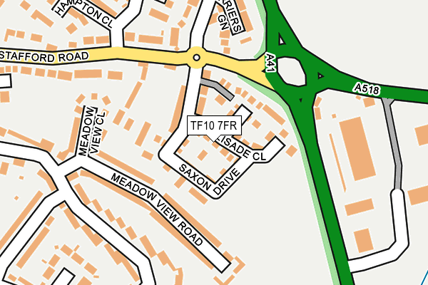 TF10 7FR map - OS OpenMap – Local (Ordnance Survey) TF10 7FR map - OS OpenMap – Local (Ordnance Survey)