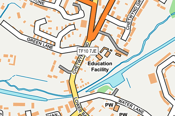 TF10 7JE map - OS OpenMap – Local (Ordnance Survey)