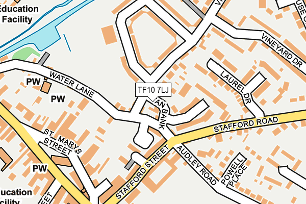 TF10 7LJ map - OS OpenMap – Local (Ordnance Survey) TF10 7LJ map - OS OpenMap – Local (Ordnance Survey)