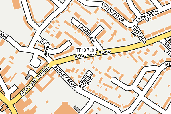 TF10 7LX map - OS OpenMap – Local (Ordnance Survey) TF10 7LX map - OS OpenMap – Local (Ordnance Survey)