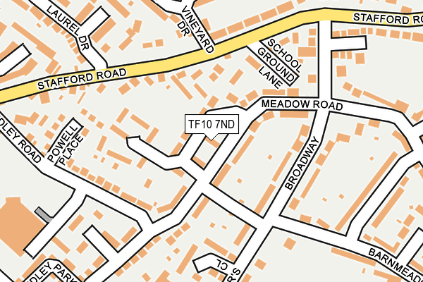 TF10 7ND map - OS OpenMap – Local (Ordnance Survey) TF10 7ND map - OS OpenMap – Local (Ordnance Survey)